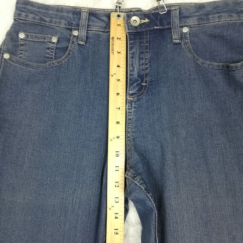 Merona Womens Jeans Boot Cut Blue Denim High‎ Rise Medium Wash Long 12L - Picture 4 of 9